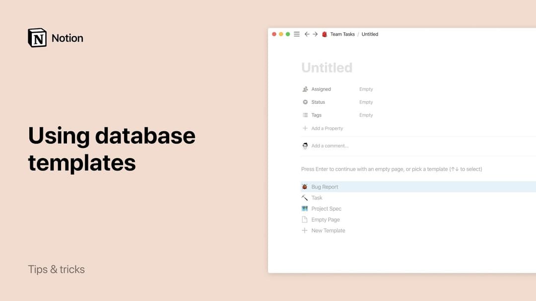 Database templates
