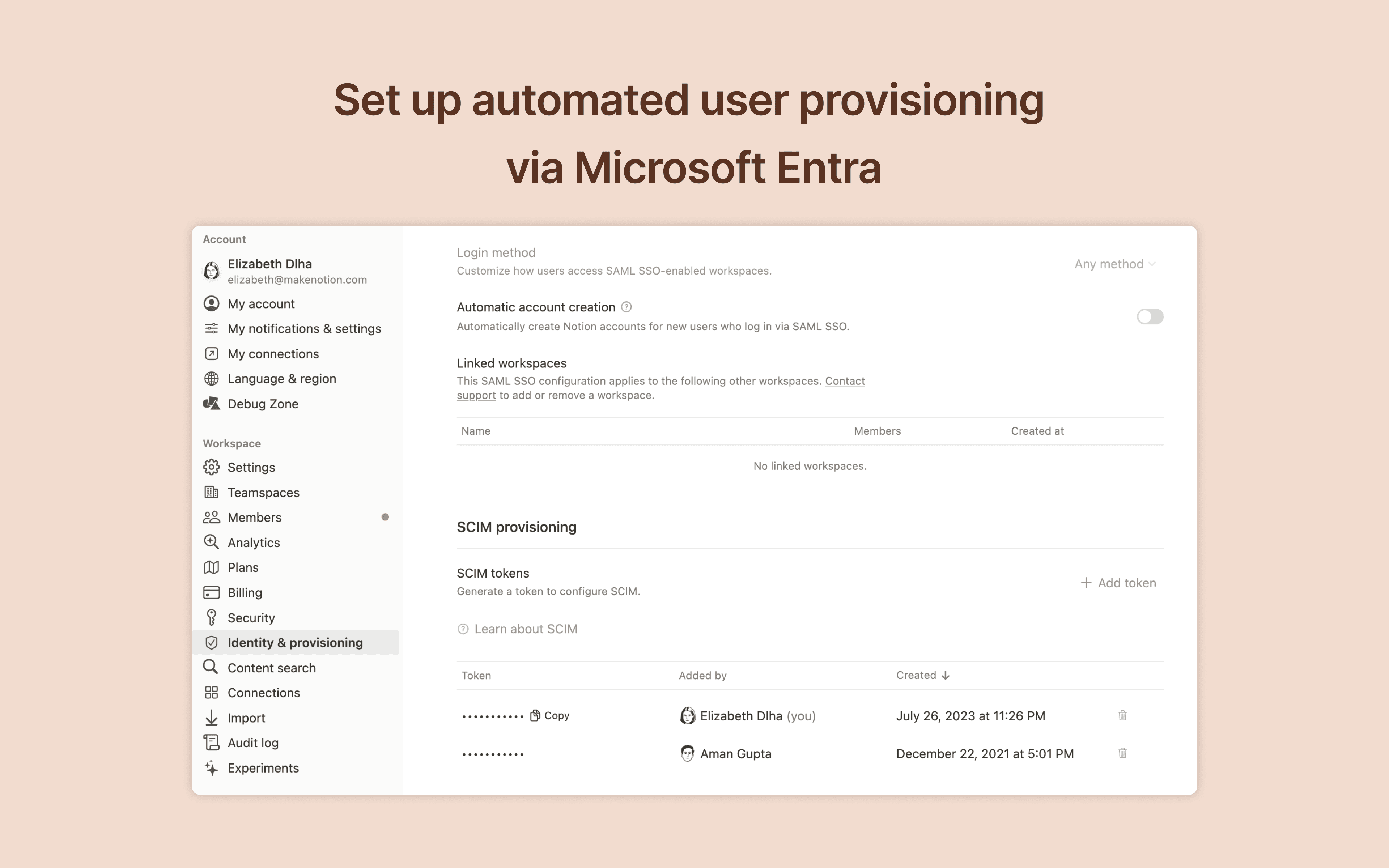 Set up automated user provisioning via Microsoft Entra