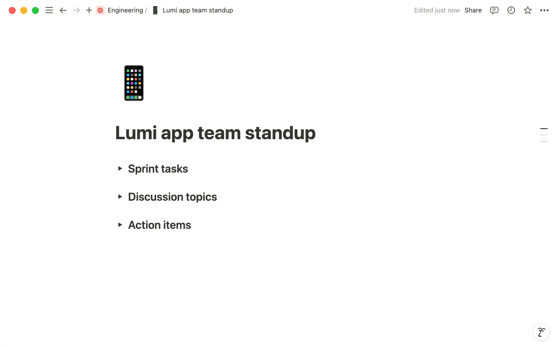 チームのニーズに合ったブロックを追加して、議事録ページをカスタマイズします