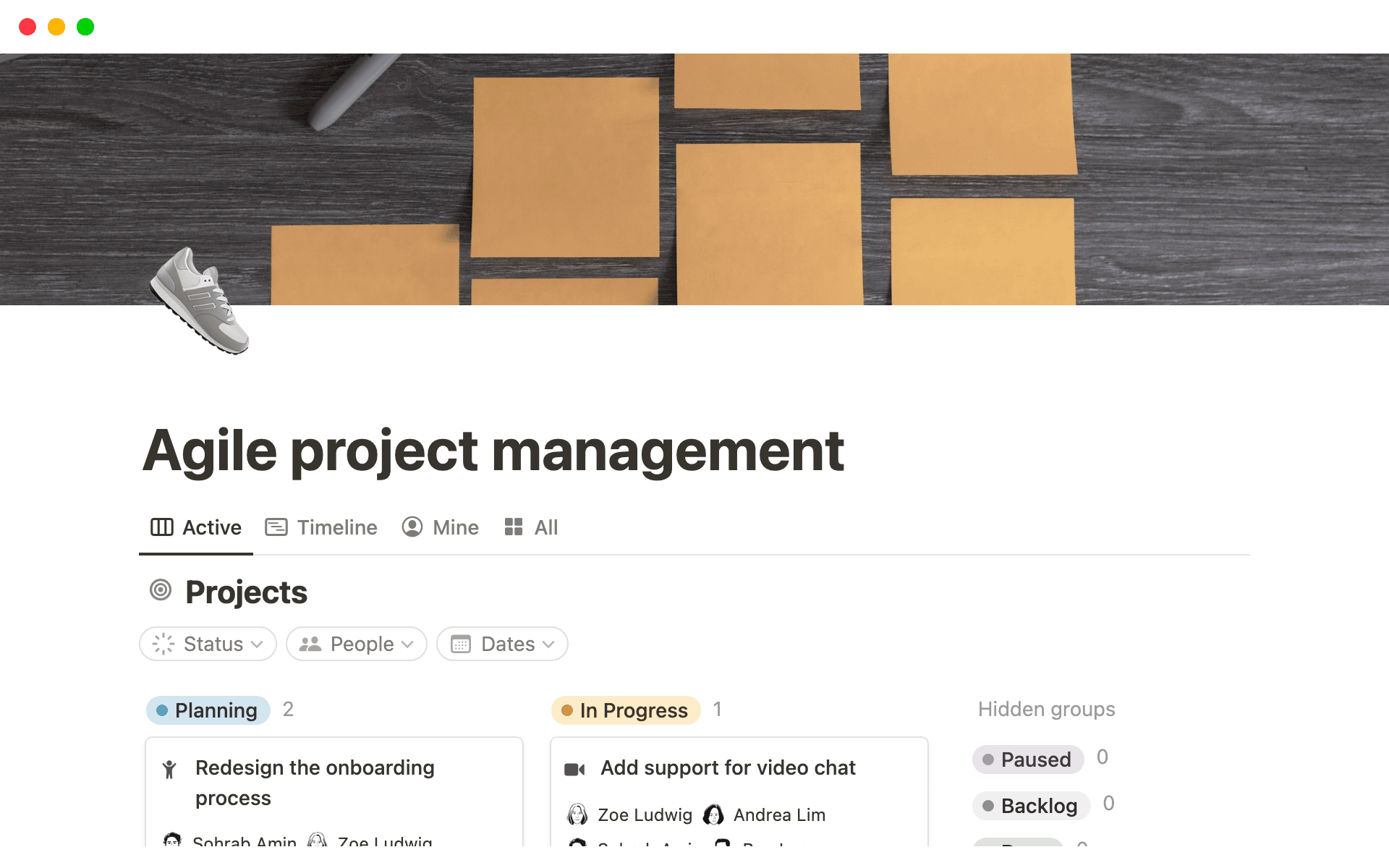 Build a custom Scrum board in Notion