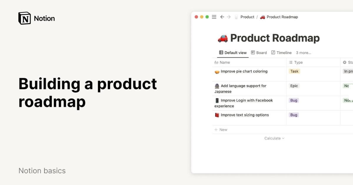 Build and implement a clear technology roadmap in Notion