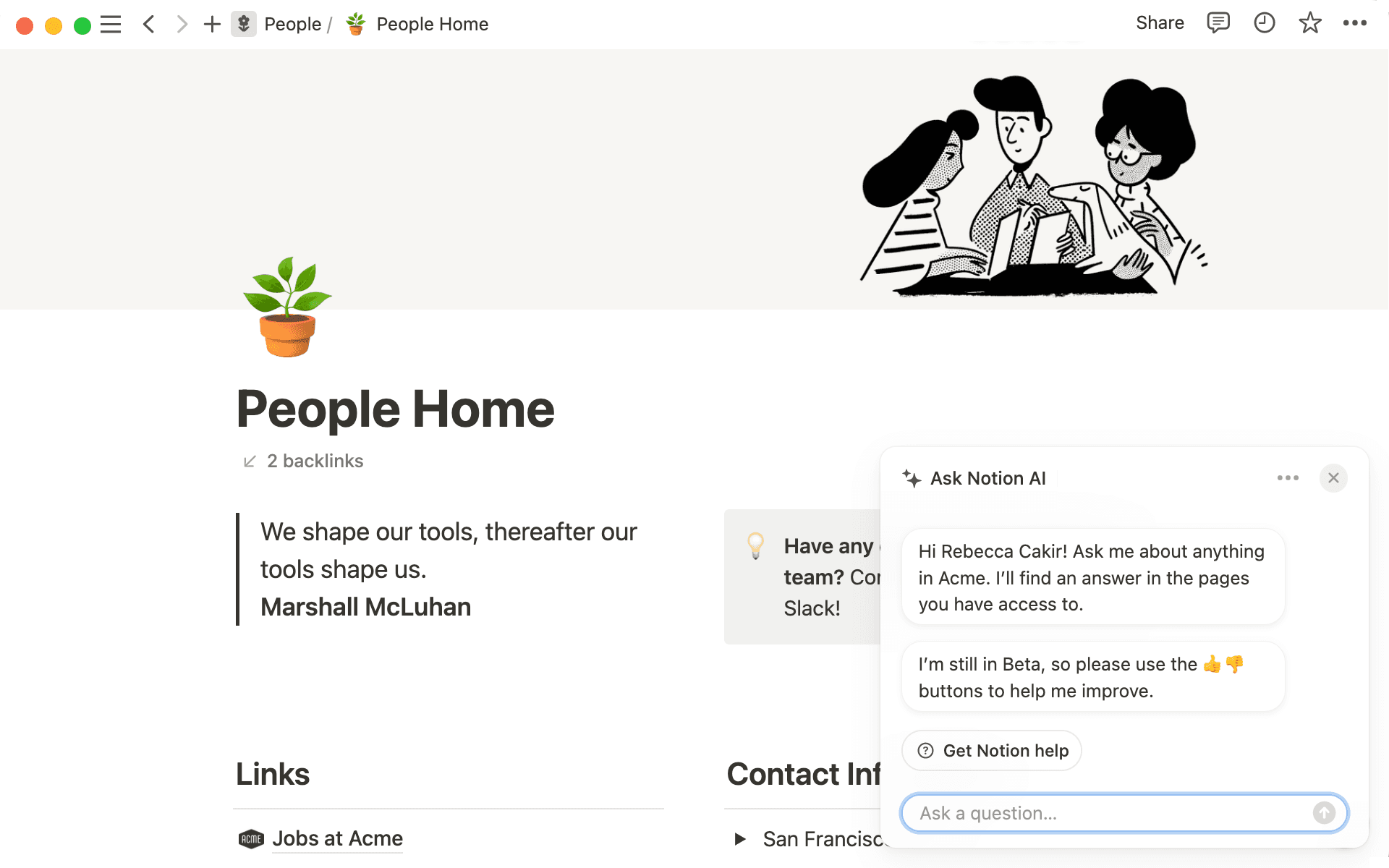 Haz clic en las estrellitas situadas en la parte inferior derecha para abrir Q&A. También encontrarás Q&A en el menú de búsqueda.