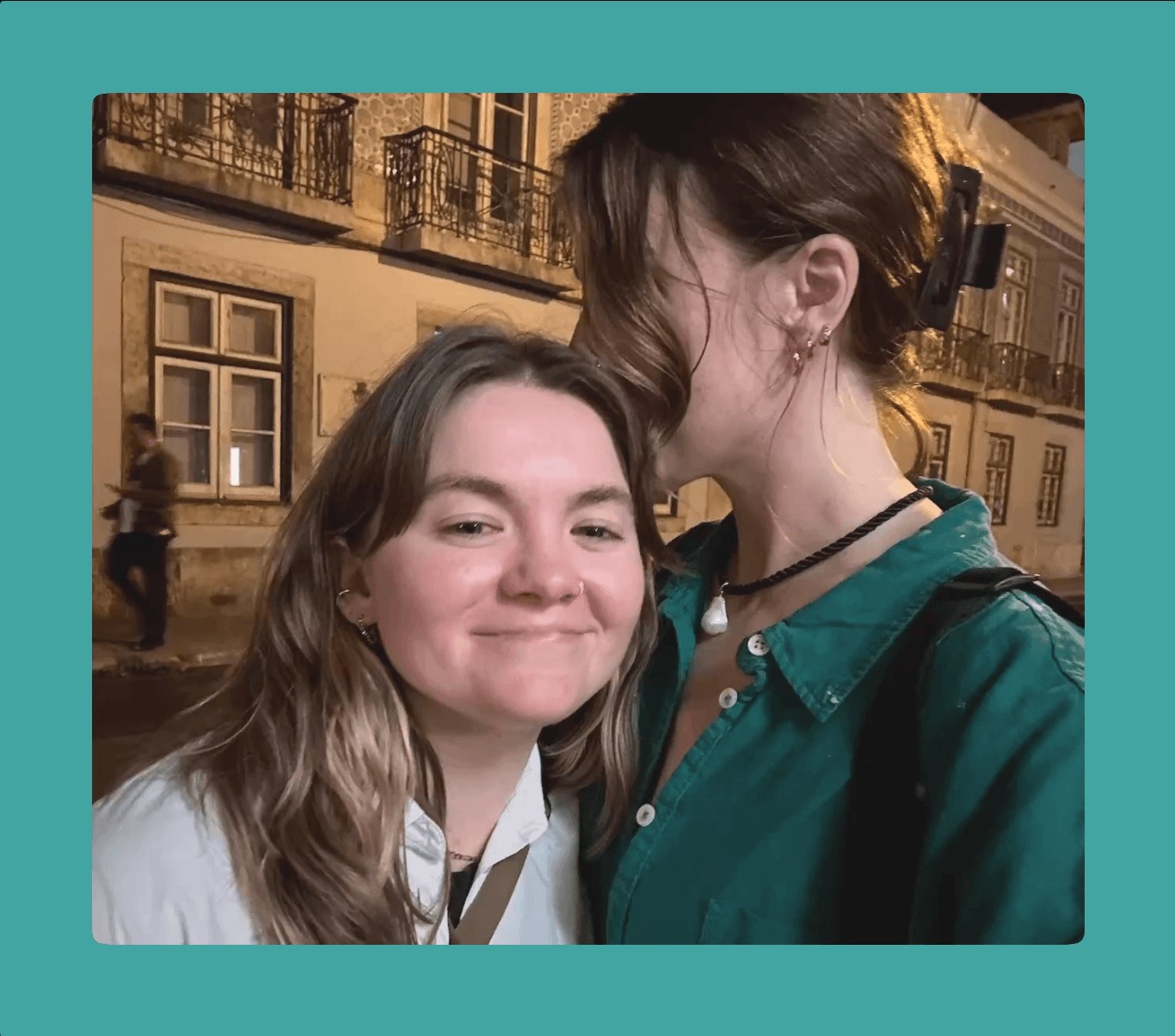 Kassidy and her partner, Kate, on the trip to Europe.