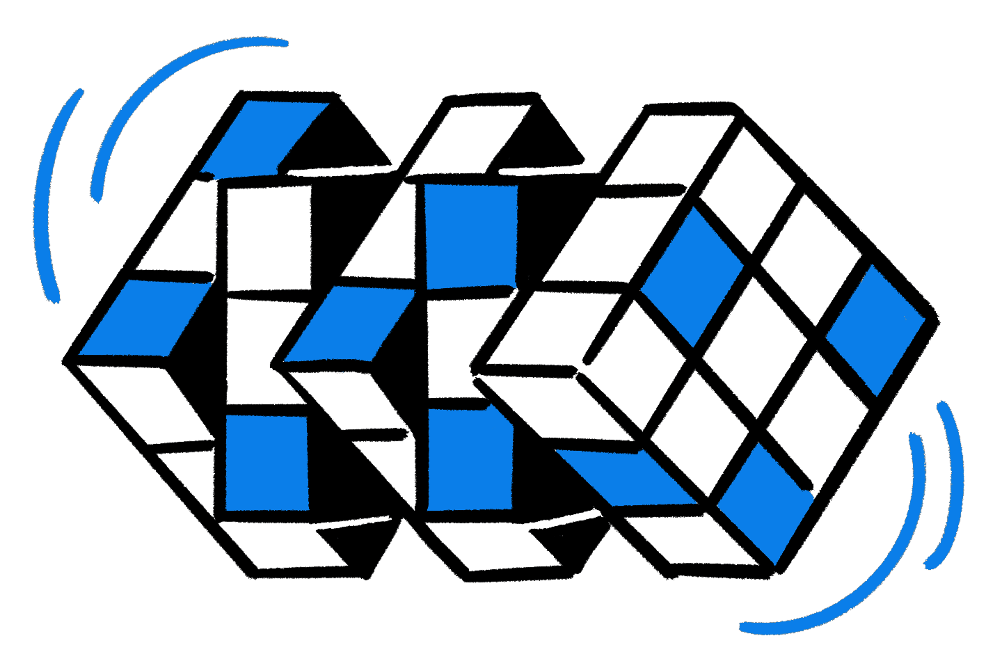 Spot Illustration: Rubik's cube - blue