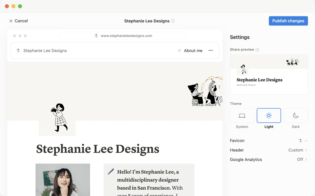 Edit & customize your Notion Sites