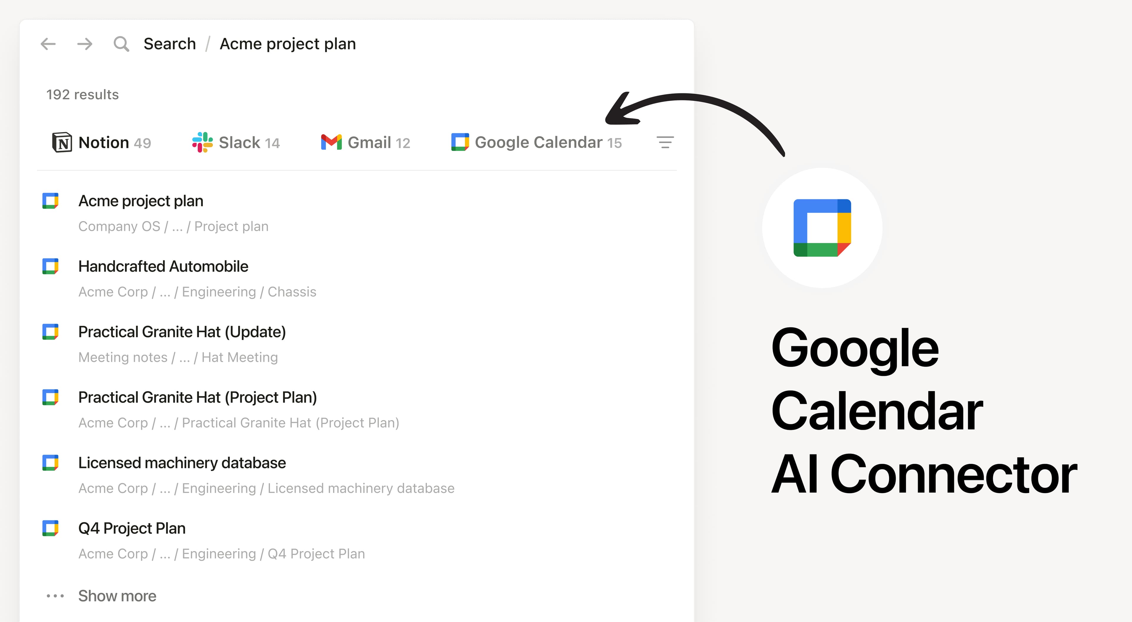 Search your calendar events from Notion