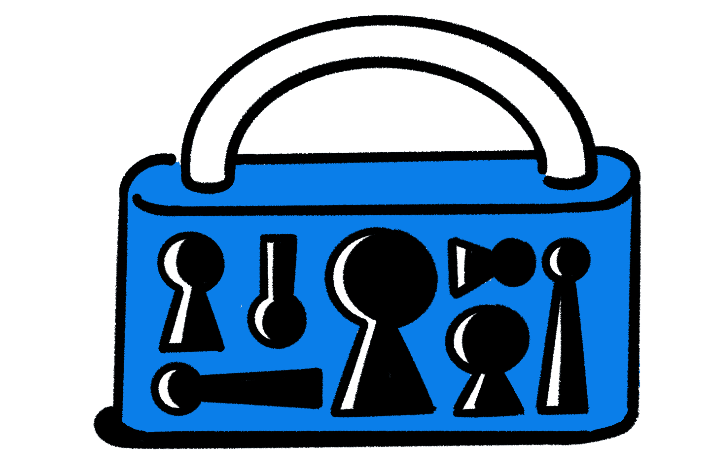 Spot Illustration: Lock key holes - Blue