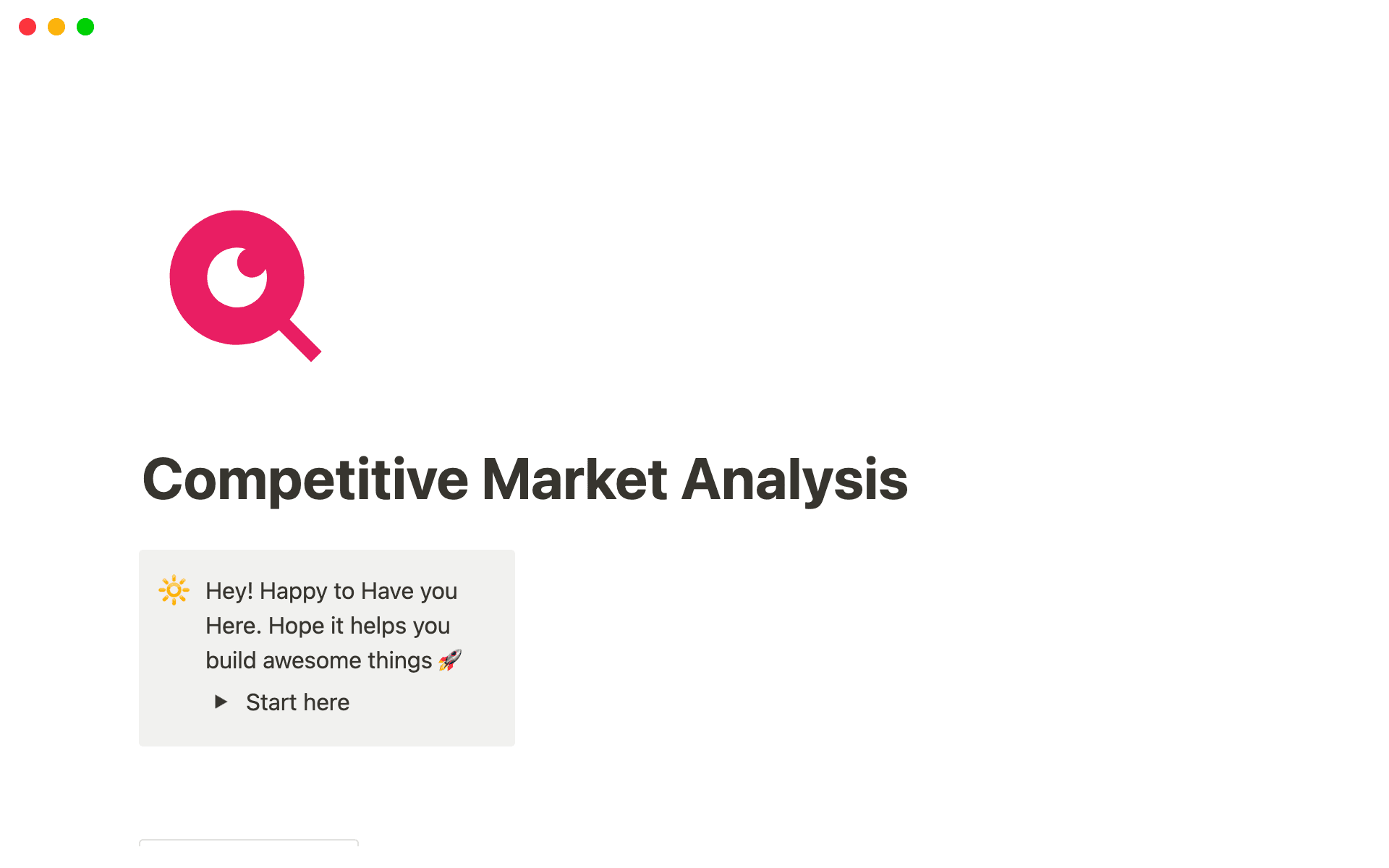 A video showing how to connect a SWOT analysis doc with other Notion pages.
