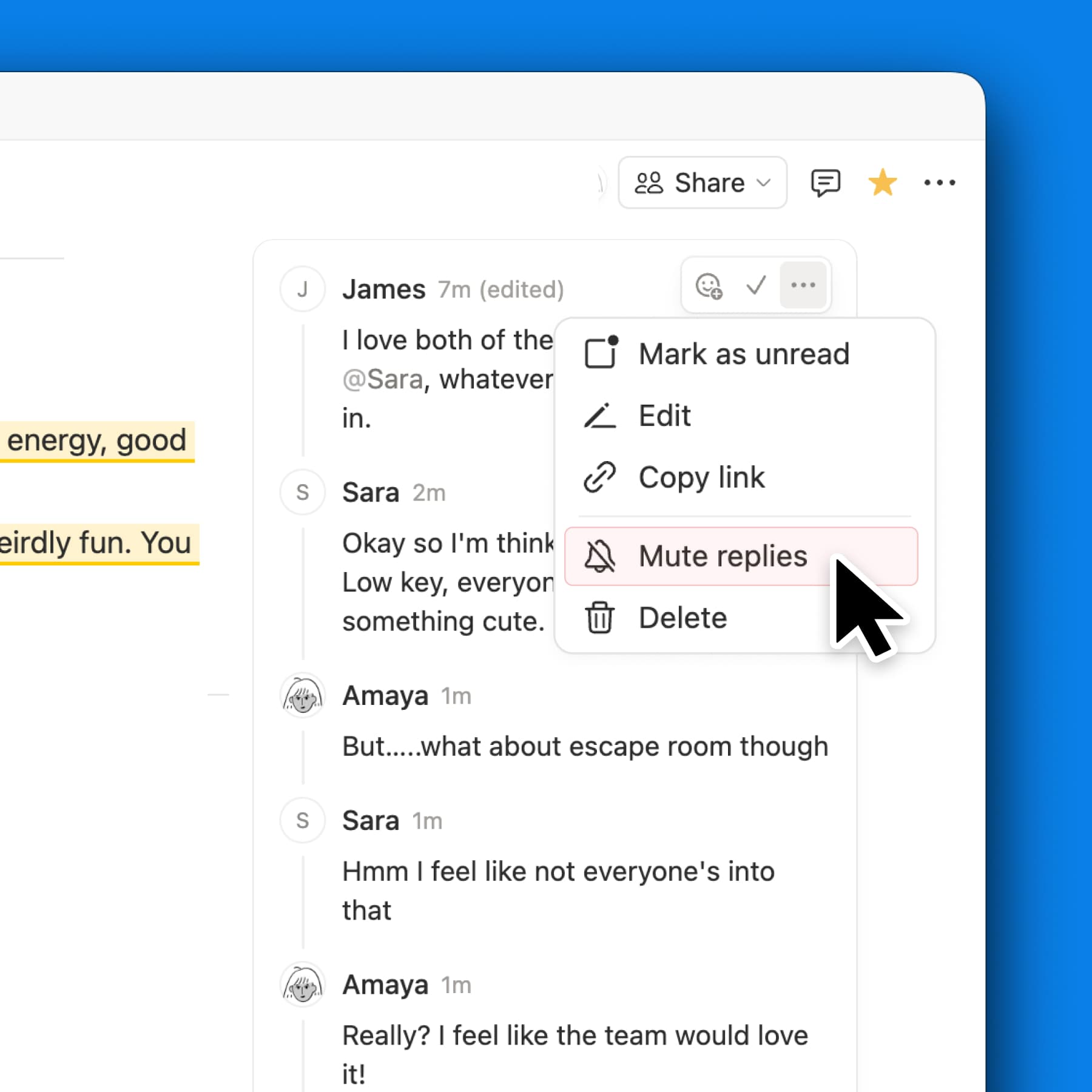 Désactiver les réponses à la discussion