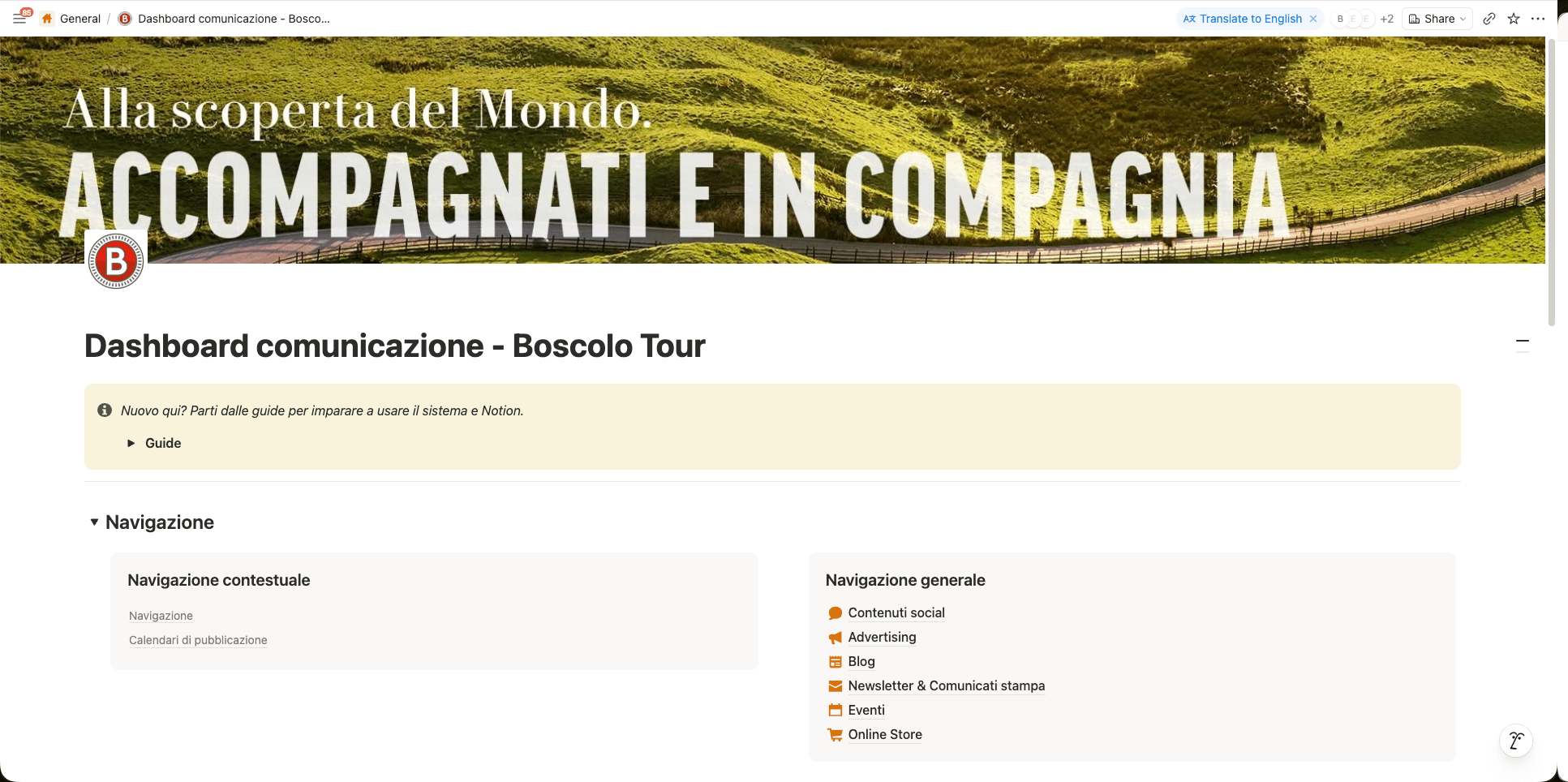 Boscolo Tours - Centro di Comunicazione condiviso