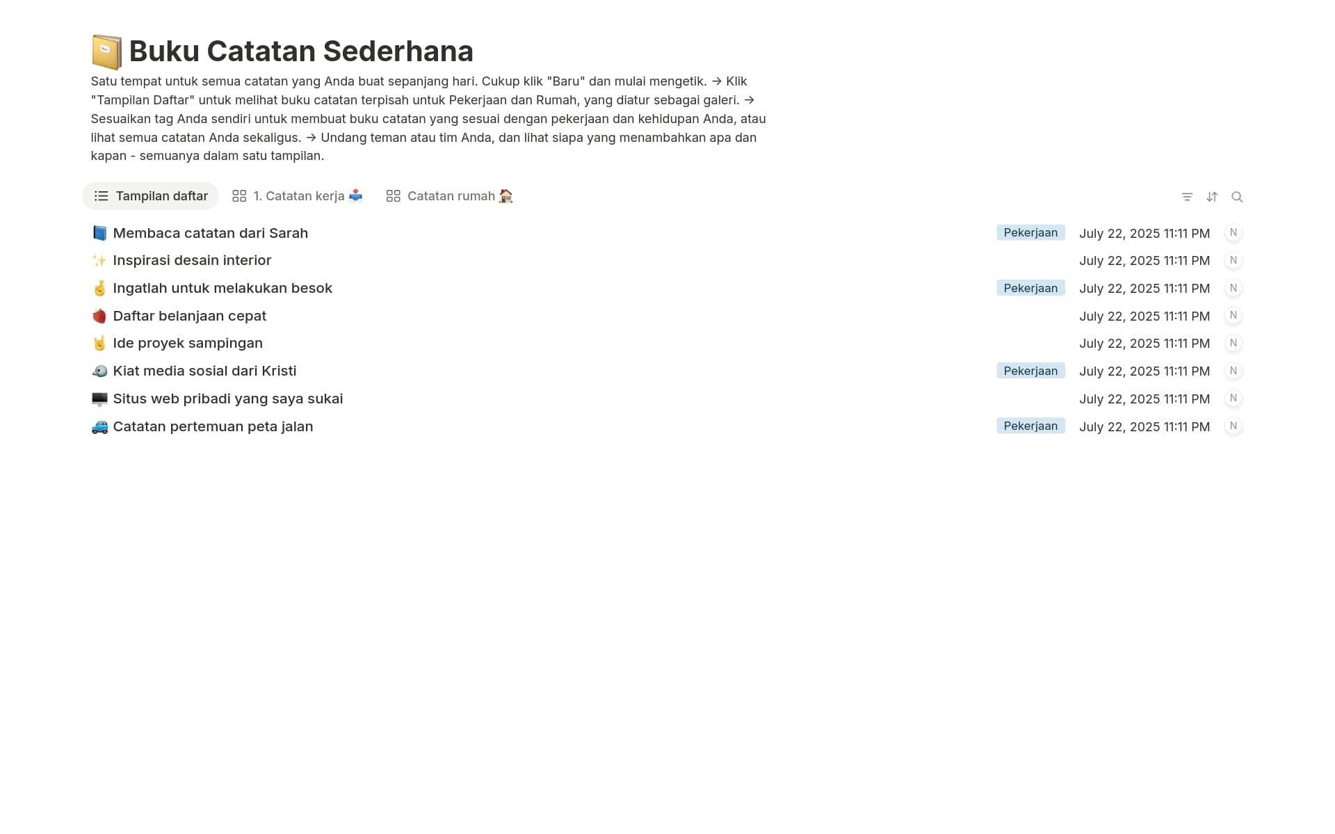 Tangkapan layar koleksi Top 10 Notes & Knowledge Templates in Notion oleh Notion