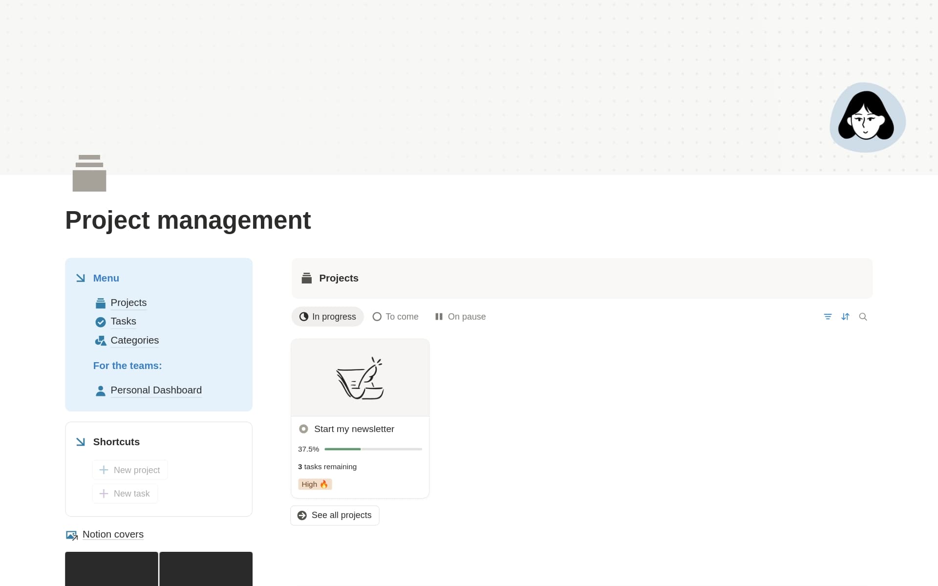 Screenshot der Build your business in Notion-Sammlung von Notion