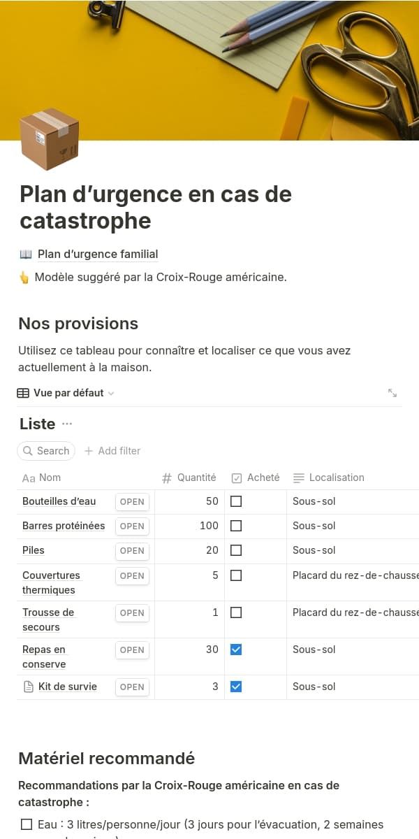Une capture d’écran de l’application mobile de Notion